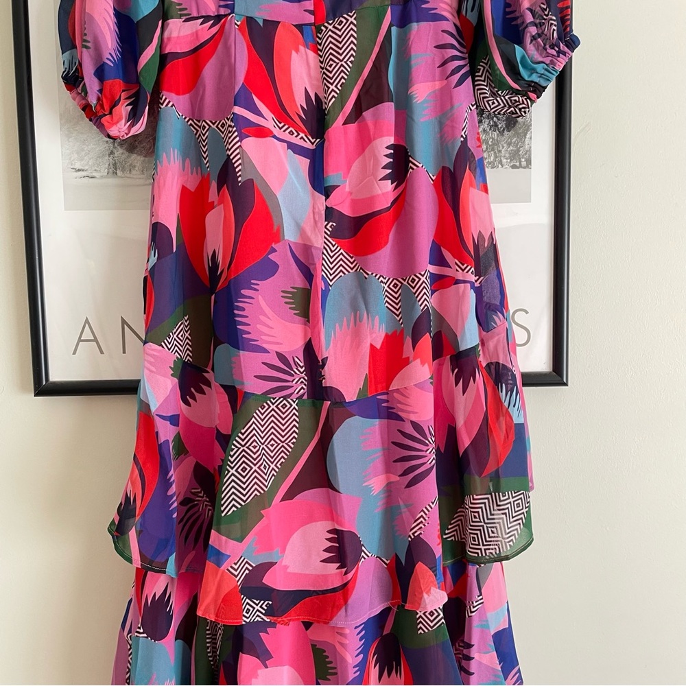 Hutch Louisa Dress Pink Multicolor Chiffon Maxi Size 0 NWT - Picture 16 of 17